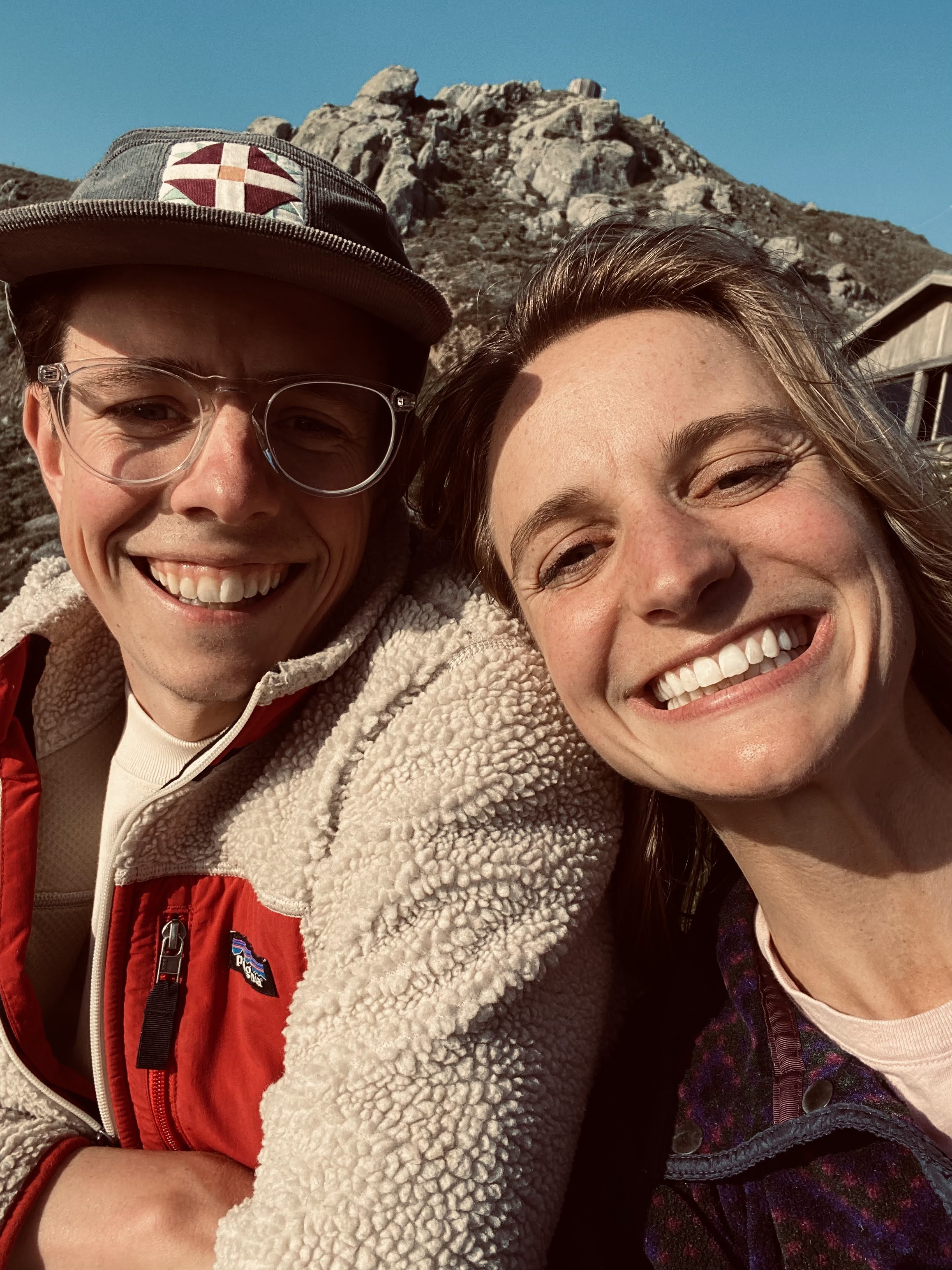 Caleb and Em on a hike